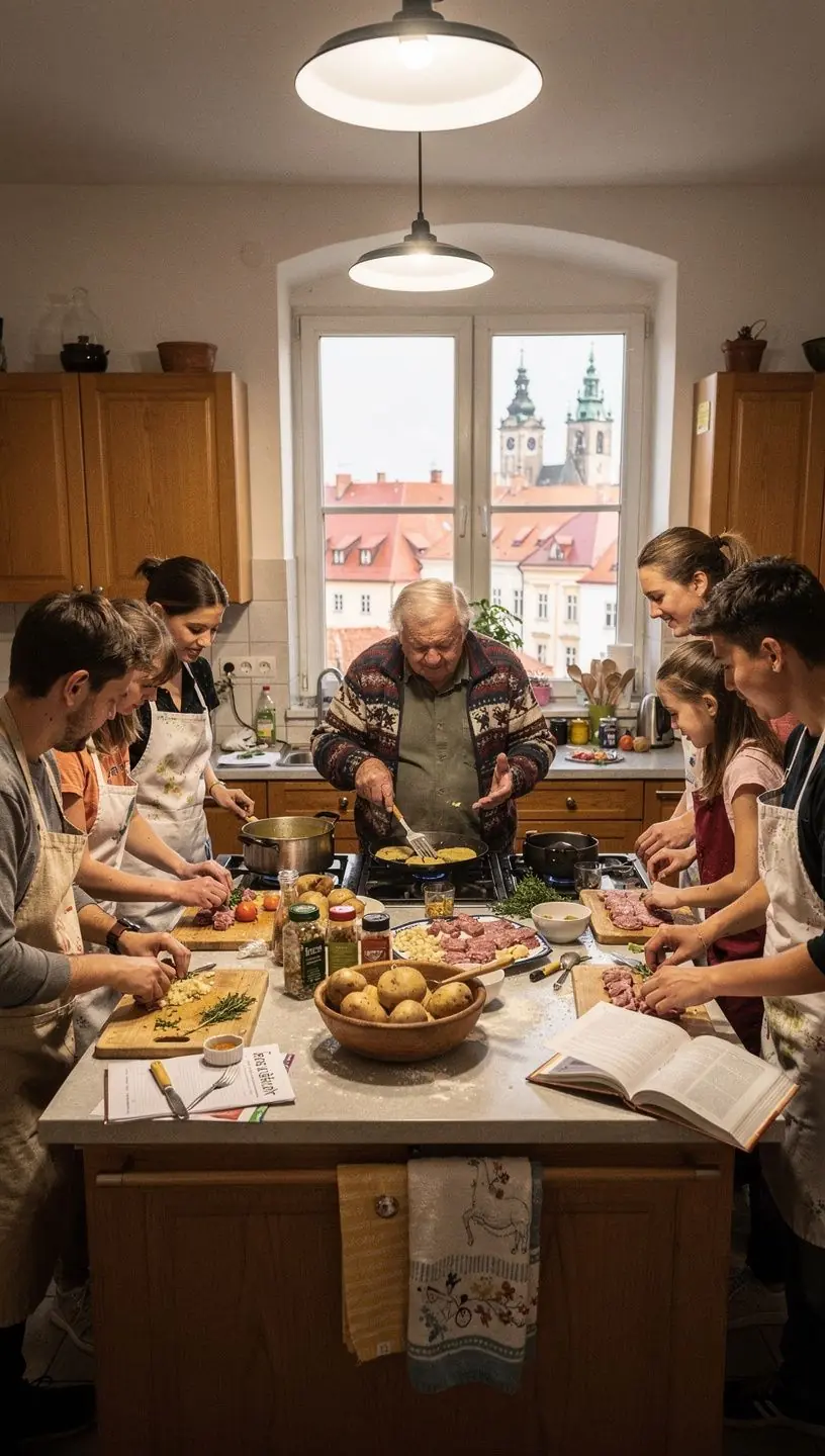 Domácí knedlíky plněné masem připravené podle starého rodinného receptu